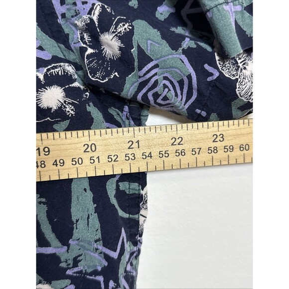 Quicksilver Men’s Hawaiian Boarding Shirt Navy Blue Slim Fit Cotton Size Medium - Picture 8 of 11